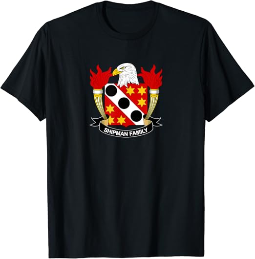 Shipman Coat of Arms Family Crest TShirt Clothing